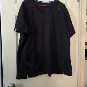 Black V-Neck Scrub Top